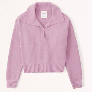 Abercrombie Notch Neck Polo Sweater Pink, size Small